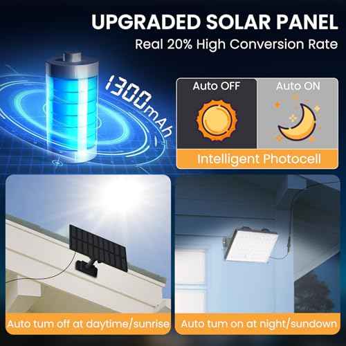 Outdoor Solar Lights, Split Solar Motion Sensor Outdoor Lights with Remote Control, IP65 Waterproof Solar Lights, 3500LM LED 3Modes Flood Lights for Yard,Patio,Barn,Garage, 4 Pack