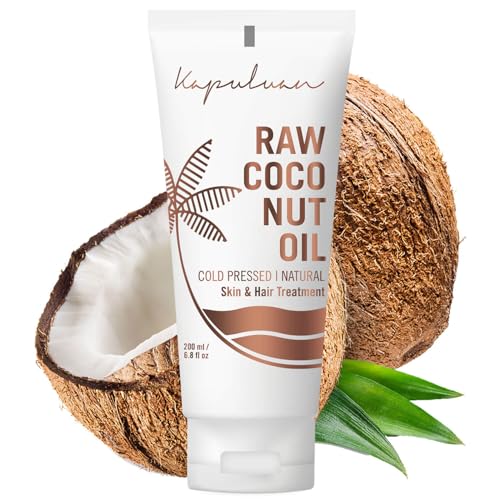 Raw Coconut Oil for Skin, Hair â Raw Extra Virgin Coconut Oil - Pure Unrefined Cold Pressed Oil with MCTs for Body Care, Hair Growth, Aceite de Coco Natural, Baby, Dogs, Pets 200ml