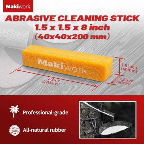 8" x 1-1/2" x 1-1/2" Abrasive Cleaning Eraser Stick for Sanding Belts Sanding Discs Paper Skateboards - Natural Rubber Eraser Stick