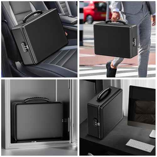 ENGPOW Fireproof Document Box, Hard Case File Box with Fireproof Zipper£¦Lock, 6400¡ÆF Heat Insulated Fire and Water Resistant Portable File Organizer Storage Home Safe for Documents Laptop Cash Black