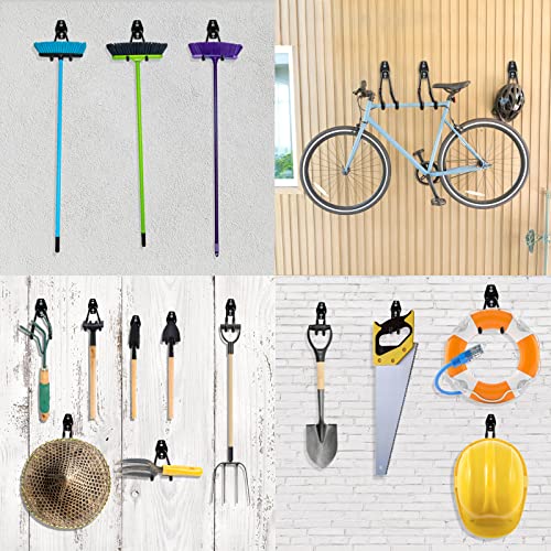 Heavy Duty Garage Hooks 8 Pack, 7.7 inch U Shaped Long Hanger, Wall Mounted Storage System, Power and Garden Tool Organizer, for Hanging Ladders, Bikes, Hose, Bulk Items and More