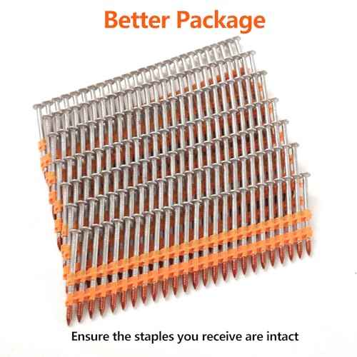 21 Degree Framing Nails 1000 Count, 3-1/2-Inch x .131¡± Ring Shank, Full Round Head Hot Dipped Galvanized, for Pneumatic Electric 20 to 22 Degree Framing Nailer