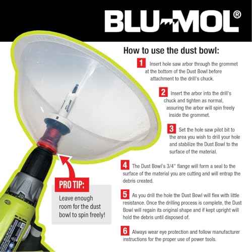 Disston E0215002 Two-Pack Blu-MOL RemGrit Hole Saw Accessories Dust Bowl, for Installing Recessed Lights and Works with All Hole Saws