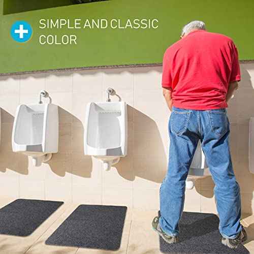 Nuanchu 6 Pack Nonslip Urinal Mats, Bathroom Urinal Mat for Floor, Water Absorption and Breathable Commercial Splash Mats for Men Bathroom Restroom, 17. 3" x 22" (Grey)