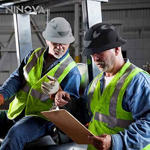 UNINOVA Full Brim Hard Hat Hardhats Men ANSI Approved OSHA Cascos De Construccion Vented Hard Hat Full Brim Safety Helmet for Construction