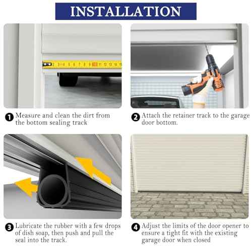 U+O Ring Garage Door Seals Bottom Rubber Kit with Pre-Drilled Aluminum Track Retainer Base, Heavy-Duty Combination Weather Stripping Kit, 16.5 Feet