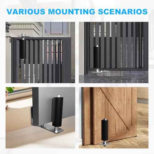 2 Pcs Heavy Duty Sliding Gate Rollers, Adjustable 6" Double Hard Nylon Rollers, Gate Roller Guide, Sliding Gate Kit for Sliding Rolling Gates, Barn Doors(Black, 1/5" Steel)