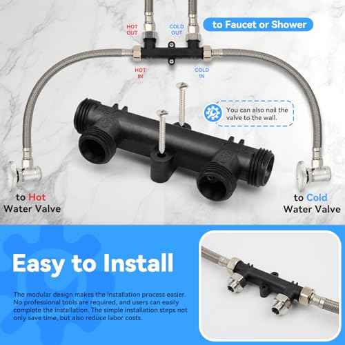 WP596816 Sensor Valve Kit for watts Recirculating Hot Water Pump, Essential Component of Hot Water Recirculation System, Includes 2 x 12in Stainless Steel Pipes & Thermal Bridge Valve