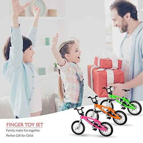 Sumind 18 Pieces Mini Finger Toys Set Includes Finger Skateboards, Bikes, Mini Scooters and Matched Wheels and Tools Accessories Fingertip Movement Educational Toys for Gifts Party Favors