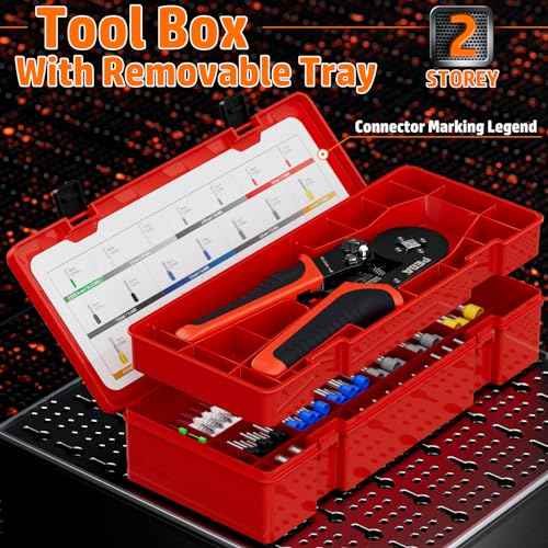 PEBA Ferrule Crimping Tool Kit, Ratchet Ferrule Crimper for AWG28-7 & 21 Sizes Wire Ferrules Terminals for Electrical Wiring/DIY Terminals | Self-Adjusting Square Pliers - Copper Ferrule Kit