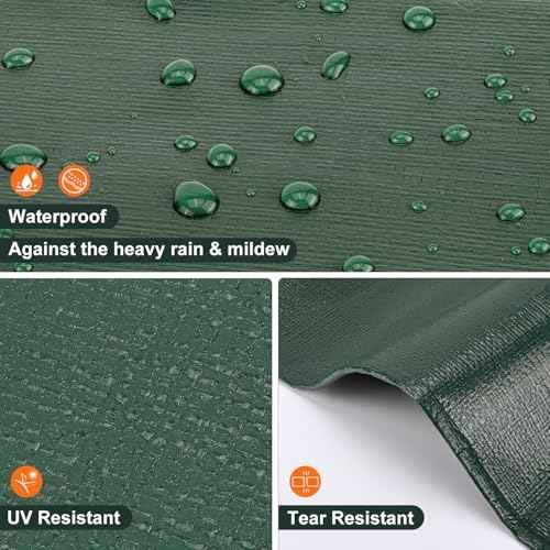 Tarp 10x20 Feet, 16 Mil Large Waterproof Tarps Heavy Duty with Brass Grommets, Thick Plastic Tarp, UV Resistant Tear&Fade Resistant, Reinforced Edges for Outdoor Pool Car Camp Tent