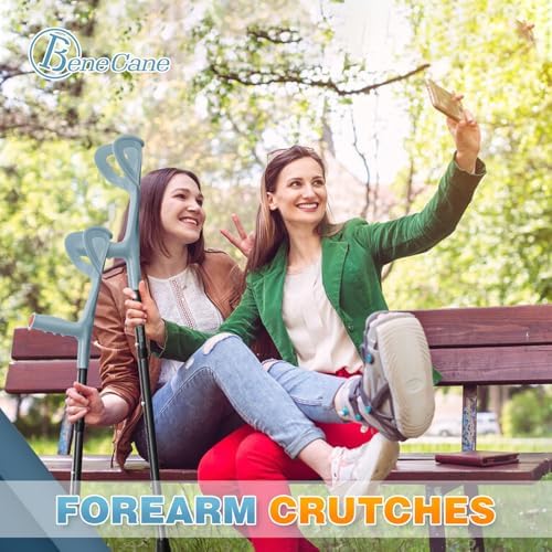 BeneCane Forearm Canes Lightweight Arm Crutch Adjustable Ergonomic Comfortable on Wrist Non Skid Rubber Tips