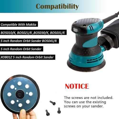2 Pack 5 Inch 8 Hole Replacement Sander Pad for Makita Sander - 5" Hook and Loop Sanding Pad for Makita BO5010, BO5030/K, BO5031K, BO5041K, XOB01Z Random Orbit Sander