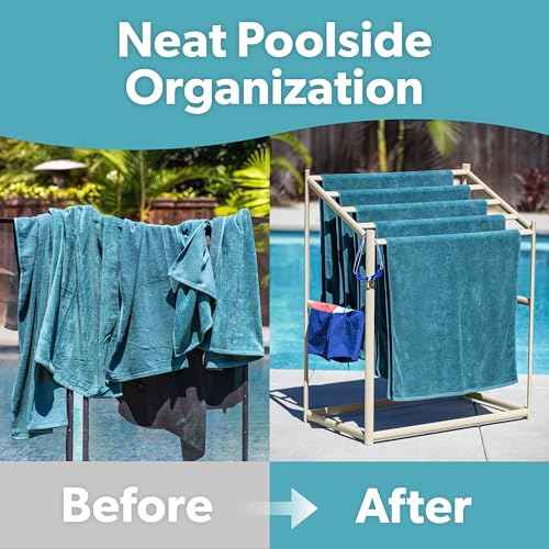 Coast Modern Pool Towel Rack ? Choose Your Color - Outdoor & Indoor 5 Beach Towel PVC Drying Rack