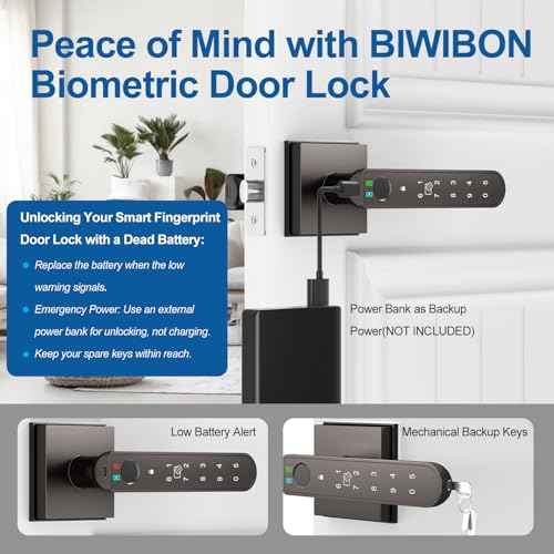 Fingerprint Door Lock, 5 in 1 Finger Print Door Knob with Smart APP/Fingerprint/IC Cards/Password/Backup Keys, Smart Door Knob with Keypad for Bedroom, Office, Apartment, Starry Grey