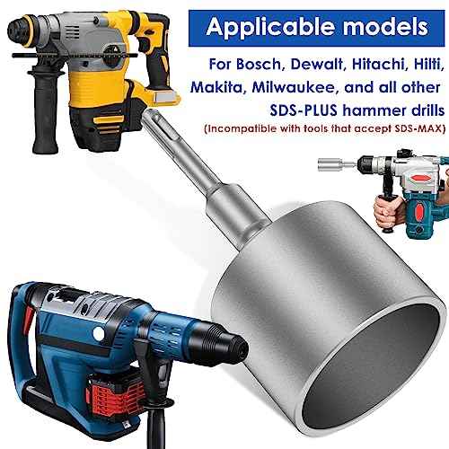 SDS Plus T-Post Ground Rod Driver,Ground Rod Driver Tool, Heavy Duty Forged Steel Drill Bit Driver, Durable Hammer Drill Rod Converter for Rotary Hammer Drill Ground Rods (2.55inch)