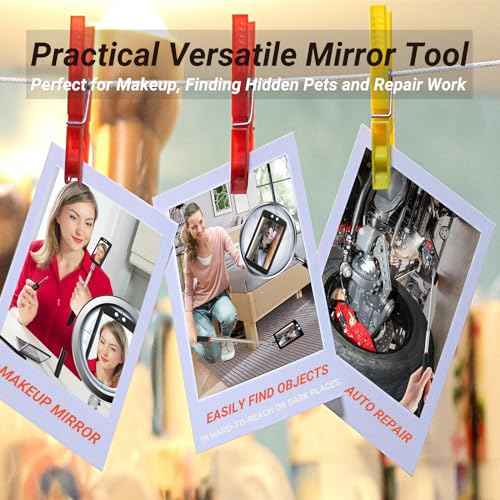 Valentines Day Gifts for Him Men Husband - Magnetic Pickup Tool and Extendable Mirror, Telescoping Magnet Flashlight, Mens Birthday Gifts for Dad from Daughter or Wife