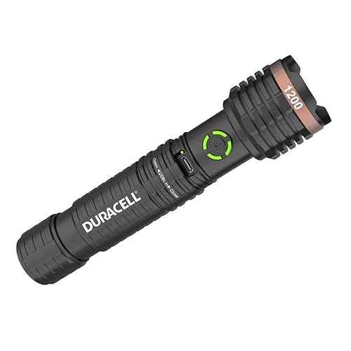 Duracell Durabeam Ultra Hybrid LED Flashlights, 1200 Lumens, Set of 3, with Rechargeable and AAA Alkaline Batteries
