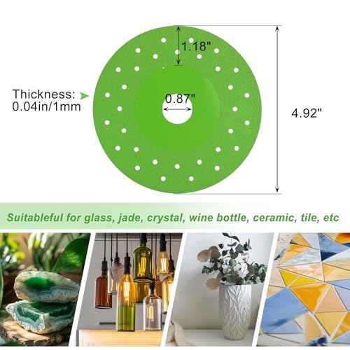 Mornajina 5 Packs 5 Inch Rock Slab Cutting Disc Grinding Disc Diamond Saw Blade for Angle Grinder, Disc para Cortar Ceramica, 1mm Ultra-Thin Saw Blade Wheel for Cutting and Grinding Tile Marble Glass