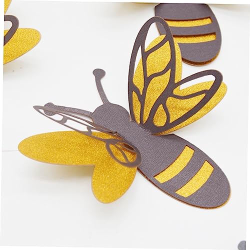 12 Pcs 3D Honey Bee Wall Stickers - Removable Decorative Decals for Kids Room Nursery and Home Decor - Perfect for Parties and Holiday Decorations