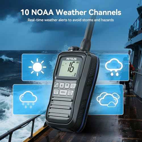 Retevis RM01P Marine Radio-RM01 Upgraded Version, IP67 Floating VHF Radio Handheld Vibration, 1750mAh, Type-C, NOAA, 88 Global Channels, Lightweight and Portable, for Coastal Fishing Kayaking(1Pack)