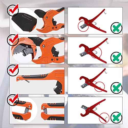 Zantle Pipe and Tube Cutter, Ratcheting Hose Cutter One-hand Fast Pipe Cutting Tool with Ratchet Drive for Cutting Less Than 1-1/4" O.D. PEX, PVC, and PPR Pipe, Easy-to-use PVC Pipe Cutter