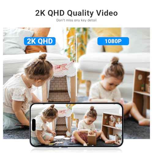 Security Camera Indoor Cam-2K 360¡Æ WiFi Cameras for Home Security,Pan & Tilt,Pet/Dog/Baby Camera with Phone app,2-Way Audio,Night Vision,24/7 Cloud & Micro SD Card Storage 2 Pack