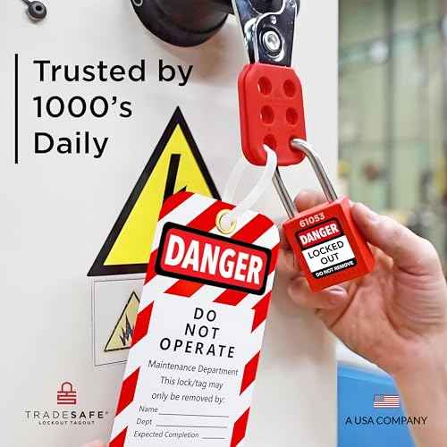TRADESAFE Lock Out Tag Out Hasp - 6 Pack Stainless Steel Lockout Hasp, Nylon Handle, Tamper-Proof and Impact-Resistant Loto Hasp, 1 inch Jaw Diameter