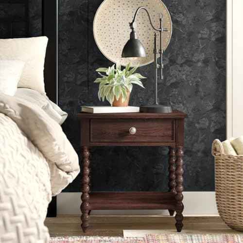 Black Peel and Stick Wallpaper Black Floral Wallpaper 15.7inch x 118.1inch Vintage Embossed Textured Contact Paper Embossed Self Adhesive Wall Paper for Cabinets Pure Flower Removable Vinyl