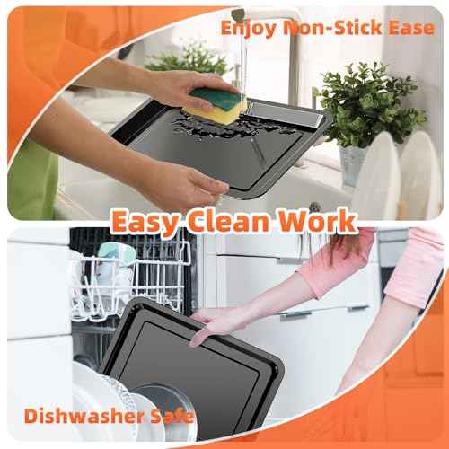 Air Fryer Basket, 2 Set Oven Air Fryer Basket and Tray with 60 PCS Parchment Papers, DEGOVIN Crisper Tray Non-stick Stainless Steel Air Fry Pans for Convection Oven(15.8" ¡¿ 11" & 13" ¡¿ 9.7"-Black)