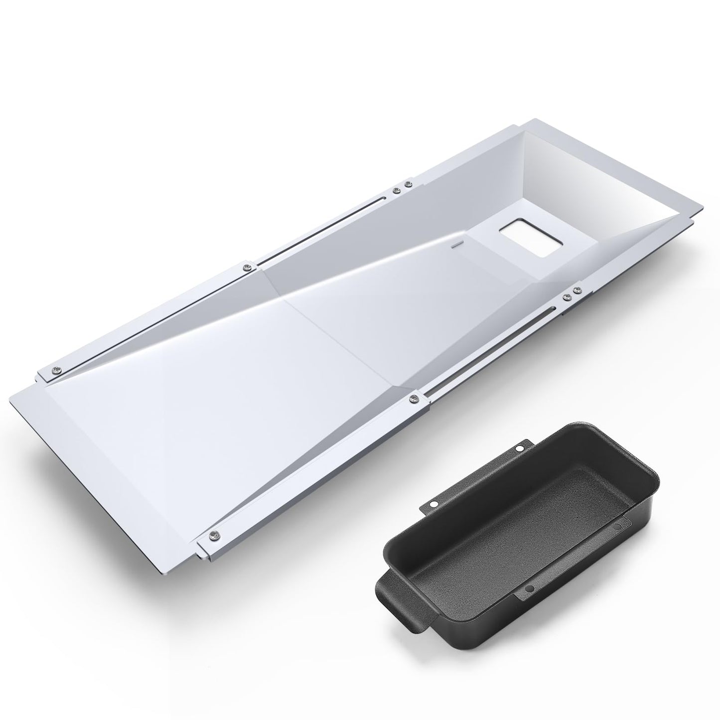 Grease Tray with Catch Pan Adjustable Universal Drip Pan for Dyna Glo, Nexgrill, Expert Grill, Kenmore, BHG & Expert 3/4/5 Burner Gas Grill for Dyna glo Grill Replacement Parts
