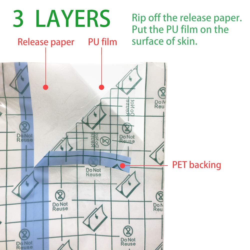 Tattoo Aftercare Bandage Roll 8" x 2 Yard - Waterproof Transparent Film for Tattoos Initial Healing and Skin Repair Adhesive Tattoo Supply Wrap