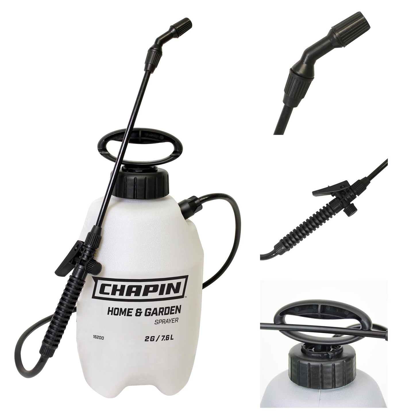 Chapin 16200 Pump Sprayer, 2-Gallon, Lawn & Garden Translucent Poly Tank, Adjustable Cone Nozzle, Ergonomic Handle & in-Tank Filter for Herbicides, Pesticides & Fertilizers