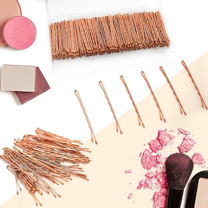 330 PCS Rose Gold Bobby Pins for Women Girls, YINGFENG 2.2 Inch Long Super Grip Blonde Hair Pins with Box, Reusable Non Slip Hair Pins, For Buns, Thick Hair Thin Hair And All Hair Types