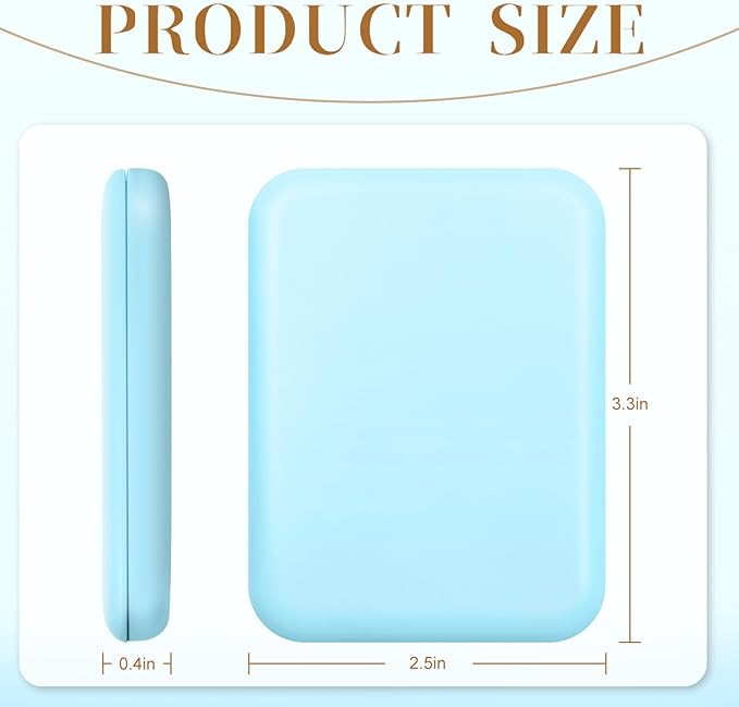 Compact Mirror, 1X/3X Magnification LED Pocket Mirror with Nternal BIattery, Mini Mirror for Purse, Pocket,Travel and Present (Blue)