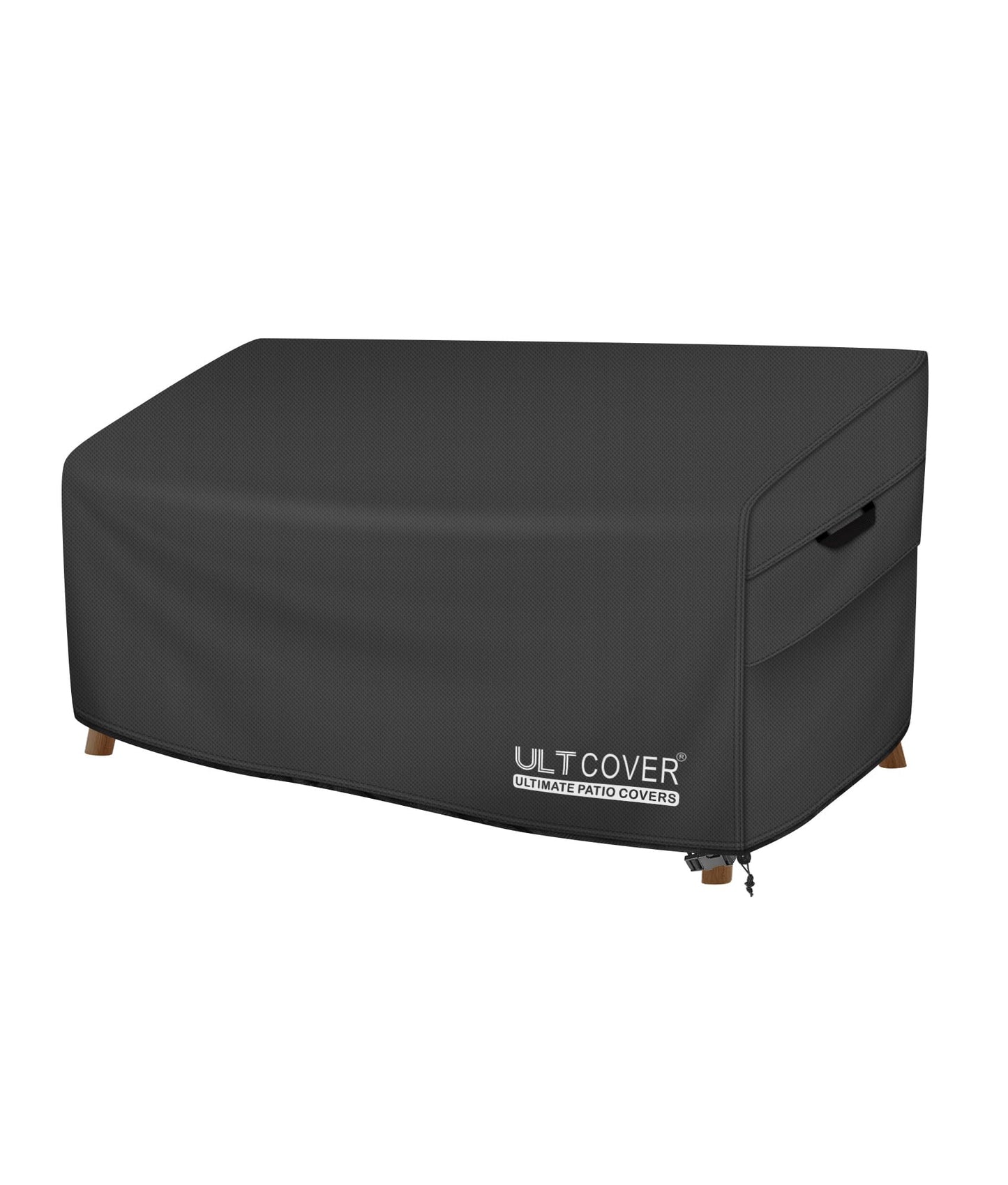 ULTCOVER Patio Furniture Sofa Cover 74W x 35D x 35H inch Waterproof Outdoor 3-Seater Couch Cover, Black