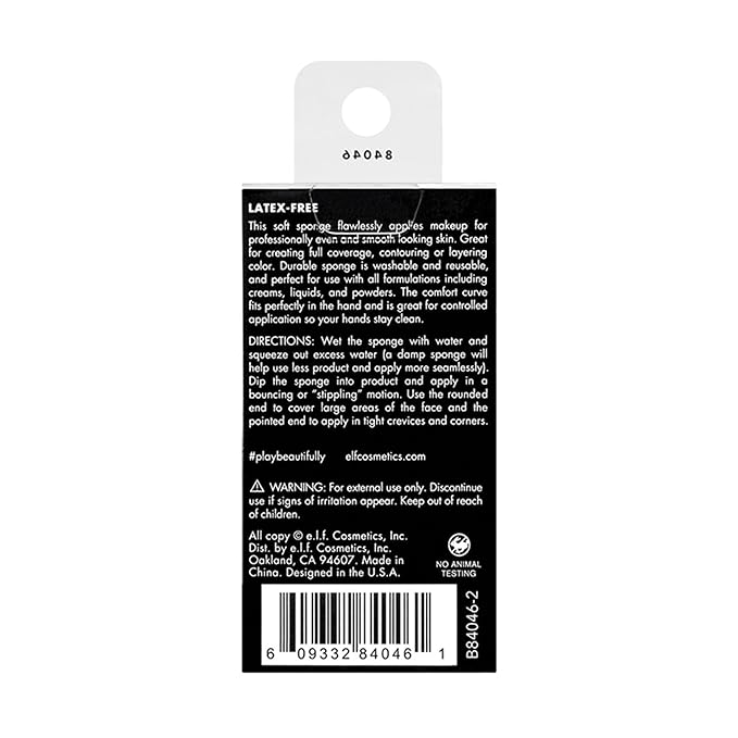 e.l.f. Blending Sponge, For Flawless Makeup Application, Creates A Full-Coverage Base, Great For Concealer, Foundation & more, Vegan & Cruelty-Free