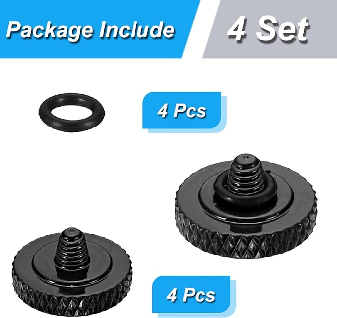 4Pcs Camear Shutter Button Metal Brass Knurled Soft Shutter Release Button Camera Button (Black)