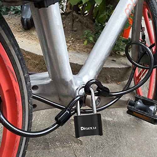 2 Pack disecu Heavy Duty 4 Digit Combination Lock, 2.5 Inch Long Shackle Outdoor Waterproof Padlock for School Gym Locker, Storage Unit, Fence, Gate, Toolbox (Black)