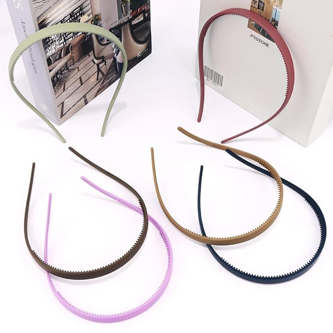 TOBATOBA Headbands for Glasses Wearers No Pressure No Headache Square Sunglasses Headband for Women Comfortable Plastic Hairbands with teeth, Womens Headbands Non Slip 6Pcs