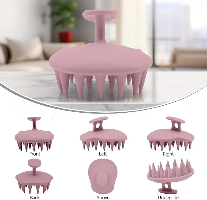 Fiora Naturals Scalp Massager Shampoo Brush - Silicon Scalp Scrubber & Exfoliator for Dandruff Removal and Hair Growth, Brush for Wet & Dry Hair, for Men, Women, Kids - BPA Free