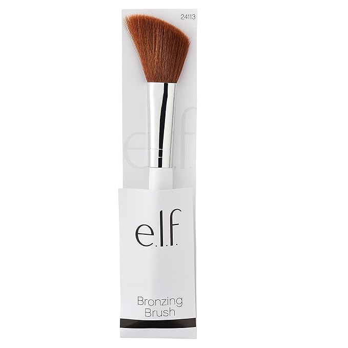e.l.f. Angled Bronzing Brush, Three-In-One Face Makeup Brush For Blush, Bronzer & Other Multi-Purpose Powders, Vegan & Cruelty-Free