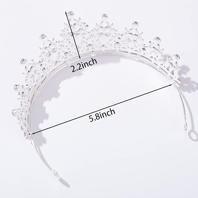 FORSEVEN Crystal Tiaras for Women, Wedding Tiaras and Crowns for Women Tiaras for Birthday Party Princess Crown Hair Accessories Bride Rhinestone Christmas Decorations Headband