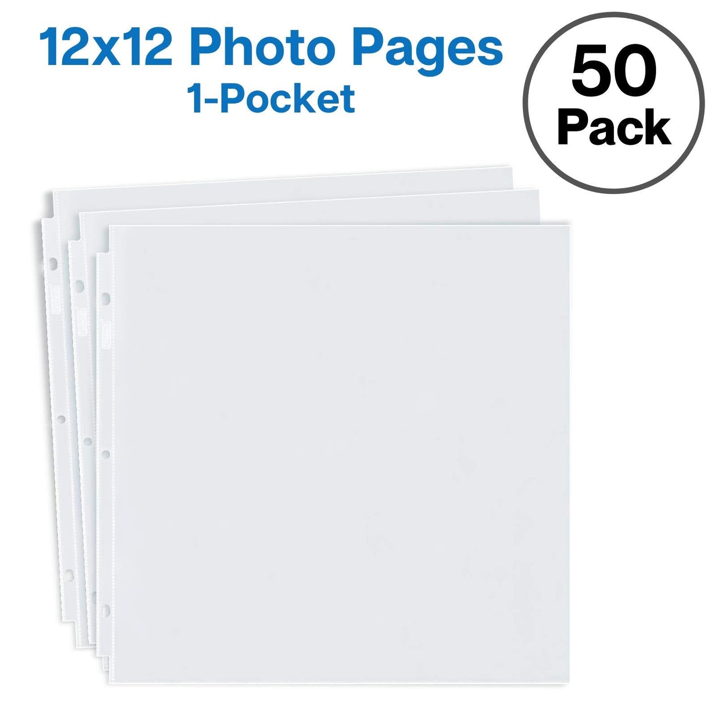 Dunwell Scrapbook Refill Pages 12x12, 50 Pack Super Heavyweight Sheet Protectors, Fits Standard 3 Ring 12x12 Scrapbooking Binders Like Pioneer and We R Memory Keepers, Paper Inserts Not Included
