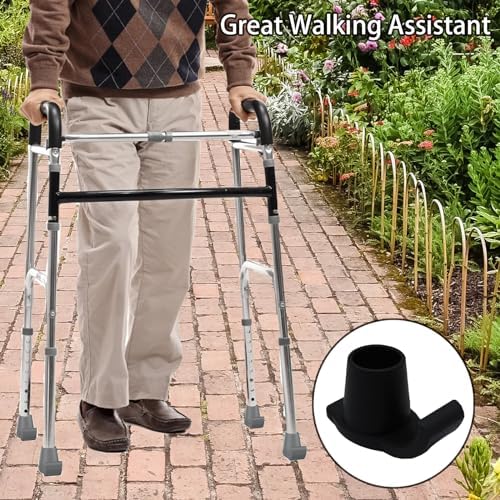 Magicorange Walker Glide Skis, 8 Pcs Universal Fit Walker ski Glides,Easy to Use Rubber Walker Glides,Walker Feet Replacement (Black)