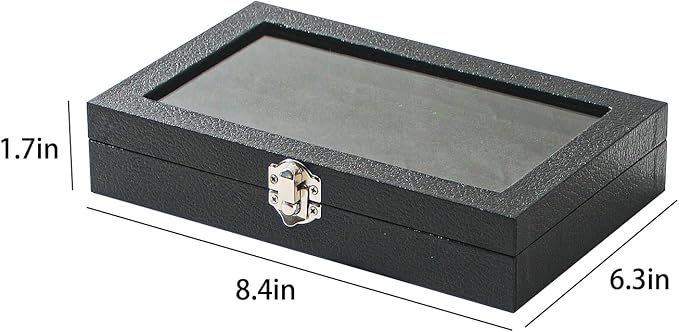 Ring Organizer Box for Jewelry,Rings Cufflinks Storage Case,Small Jewelry Box for Travel, Pretty Gifts for Girls,Black (30 Slots)