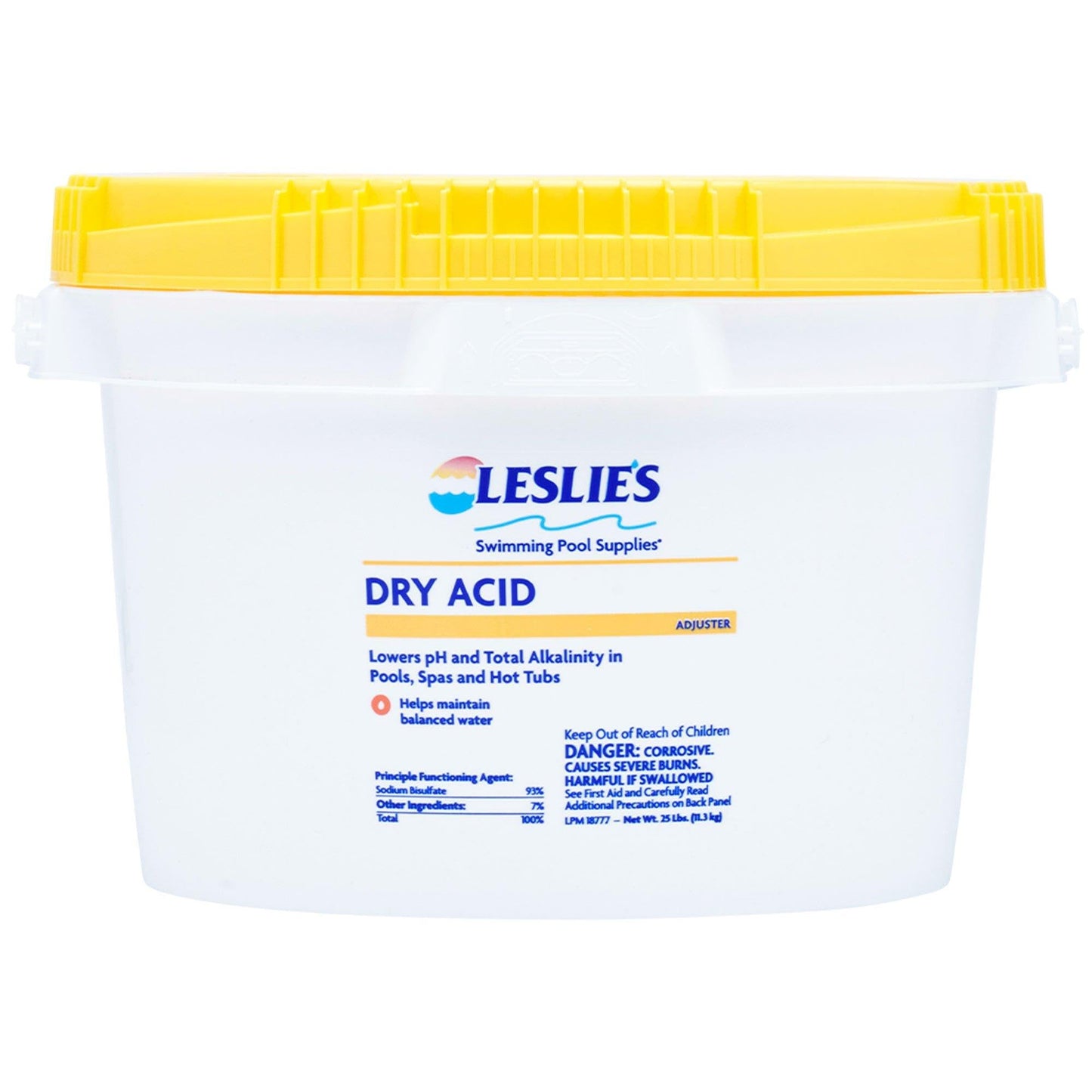 Leslie's Dry Acid pH Down for Swimming Pools, Spas, and Hot Tubs - Reduces pH and Total Alkalinity Levels - Safe On All Surfaces - 25 Pounds
