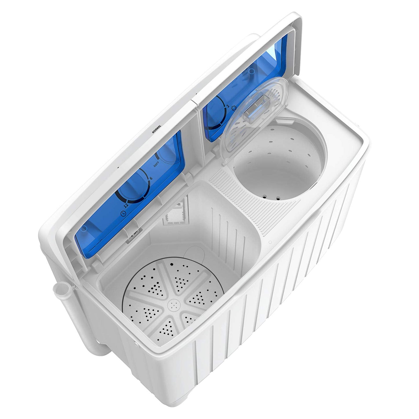 Giantex Portable Washing Machine, 20lbs Capacity, Twin Tub 2lbs Washer & 8lbs Spinner Combo, Compact for Apartment RV Dorms, Blue & White, GT24267-PE