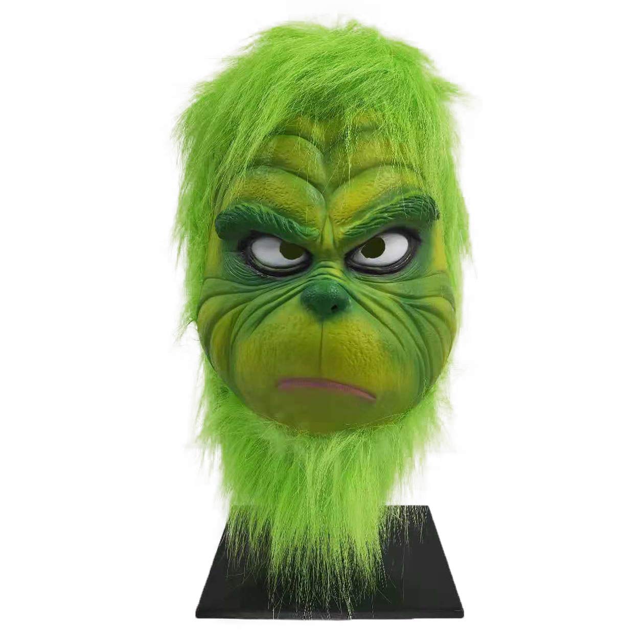Christmas Green Big Monster Mask Santa Claus Halloween Csoplay Costume Props Xmas Funny Full Face Mask for Party (Mask-B)
