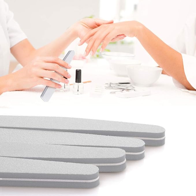 20Pcs Nail Buffer Block Sponge Washable Double Sided 100/180 Sanding Buffing Files (Gray)